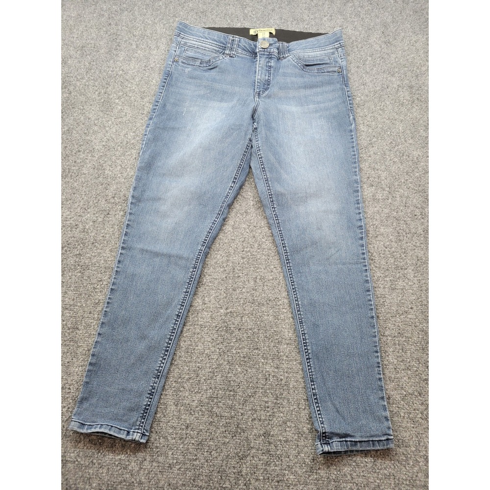 Democracy Ab Technology Skinny Jeans Womens 12 Light Wash Blue Stretch Denim